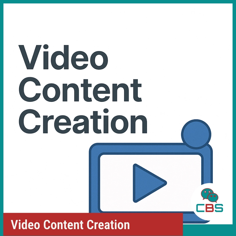 Video content creation, play button graphic shown.
