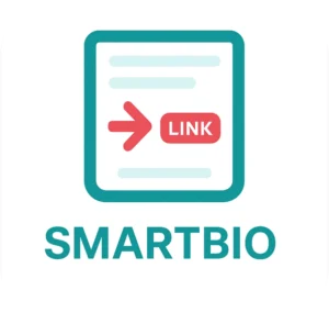 SmartBio logo with link button icon