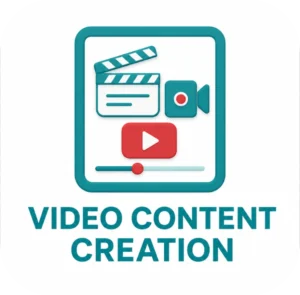 Video content creation icon with clapperboard and camera