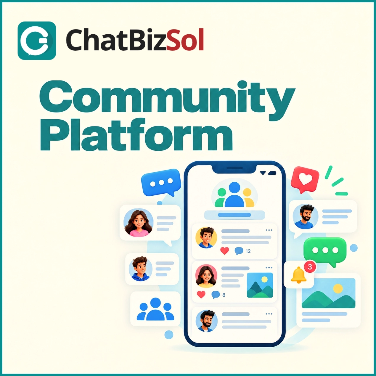 ChatBizSol community platform social networking illustration