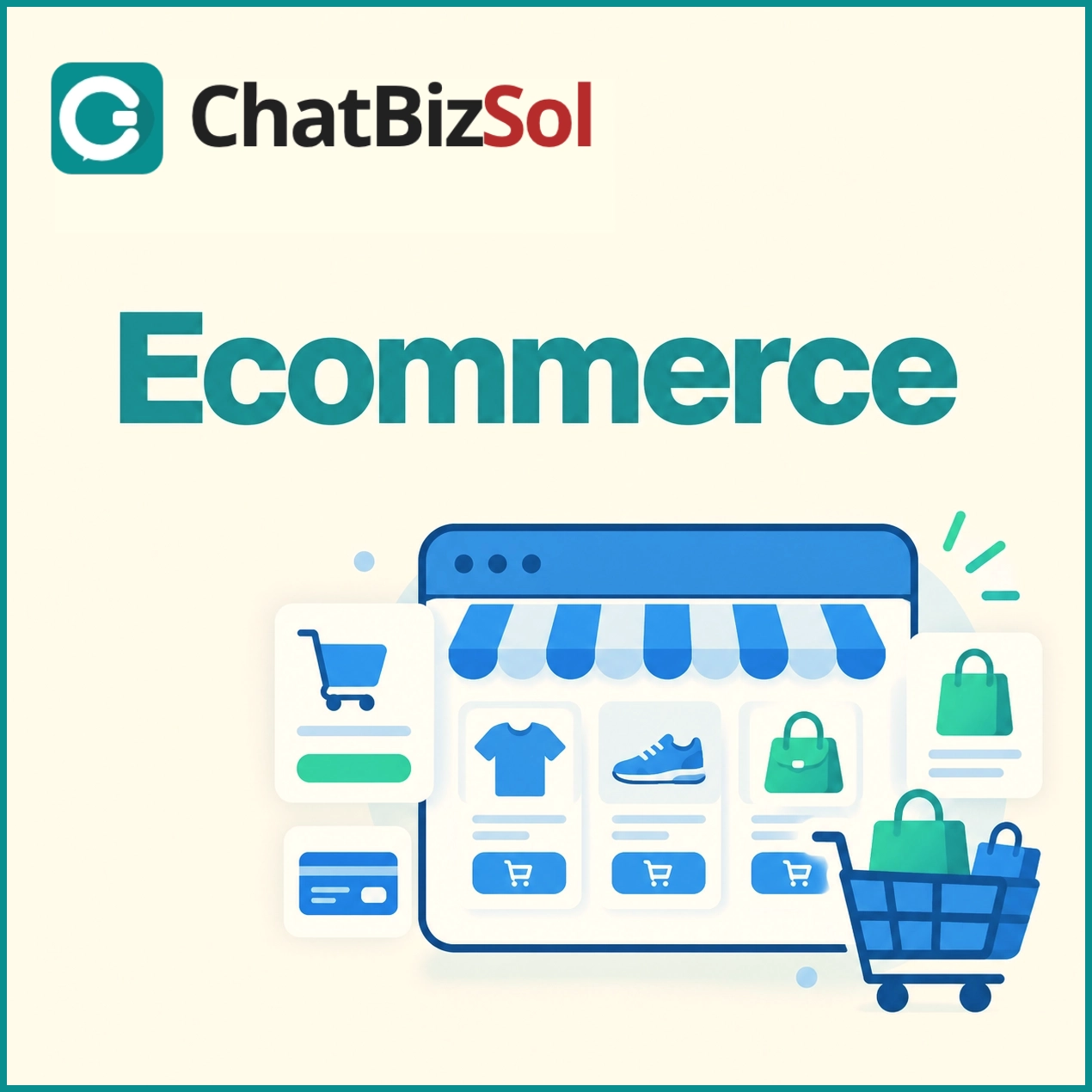 Ecommerce online shop illustration with shopping cart