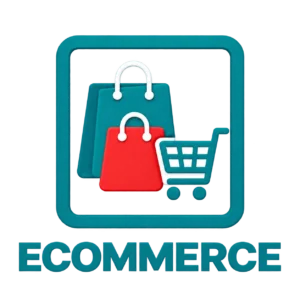 E-commerce shopping bags and trolley icon