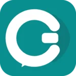 White stylised G logo on a teal background