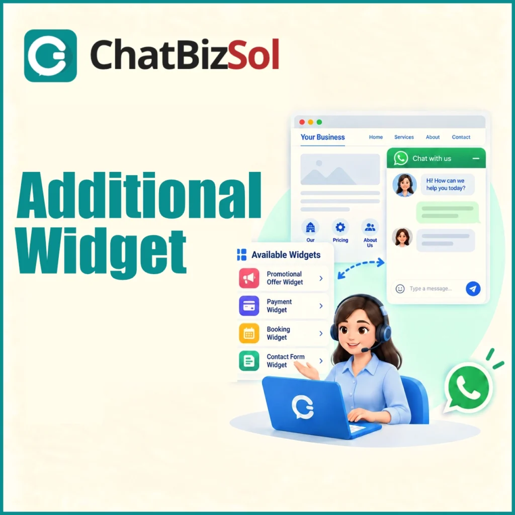 ChatBizSol additional widgets with live chat support illustration